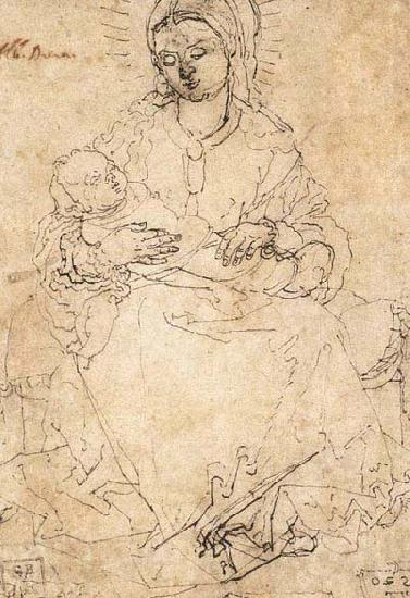 Albrecht Durer Madonna and Child on a Stone Bench